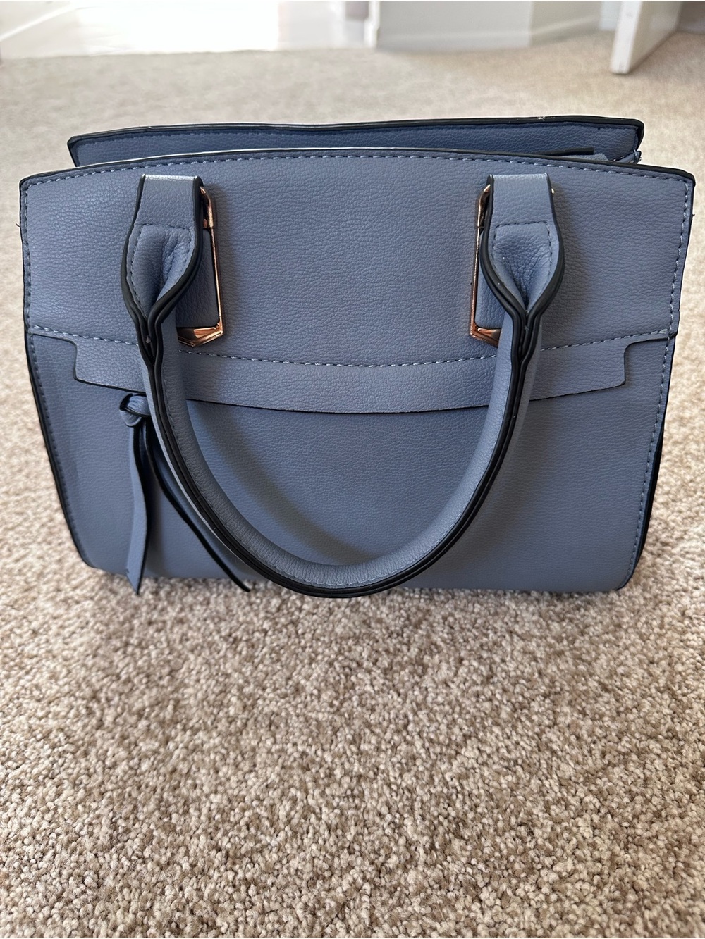 Structured Blue Tote Handbag - Modern Everyday Carry